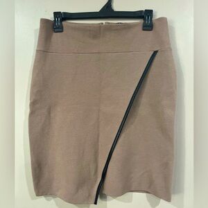 Sempre mini skirt, brown/tan size 1. Wrap skirt